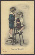 Barber Boy Child Cuts Girl barber advert A4 Photo Print
