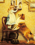 Barber Charles Burton A Little Girl And Her Sheltie Art A4 Photo Print