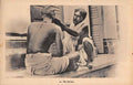 Barber Cutting Hair On Street Calcutta India barber advert A4 Photo Print