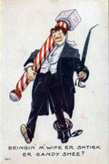 Barber Drunkwith Pole 1930s barber advert A4 Photo Print