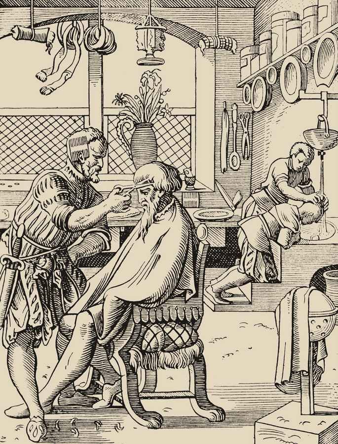 Barber Shop 16th Century 10x 8in barber advert A4 Photo Print