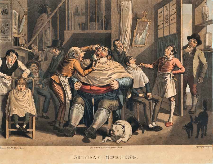 Barber Sunday Morning 1828 Large Format barber advert A4 Photo Print