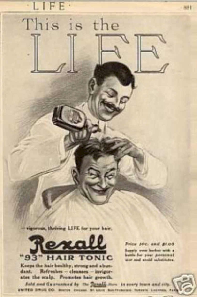 Barber Tonic Rexall Vintage Retro Advert Ads A4 Photo Print