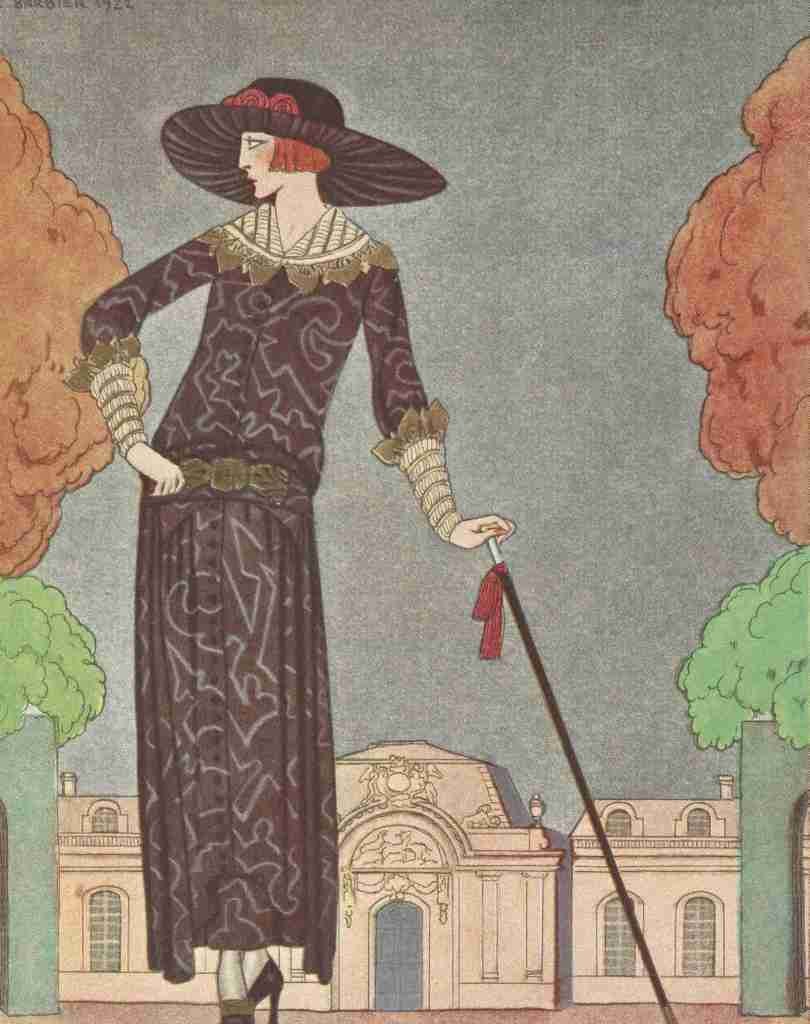 Barbier George 1882 1932 La Promeneuse Melancolique A4 Photo Print