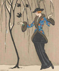 Barbier George Gazette 1913 La Dame aux Moineaux A4 Photo Print
