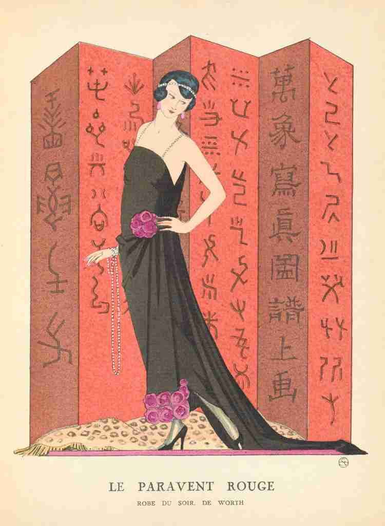 Barbier, George Gazette 1921, Le Paravent Rouge A4 Photo Print