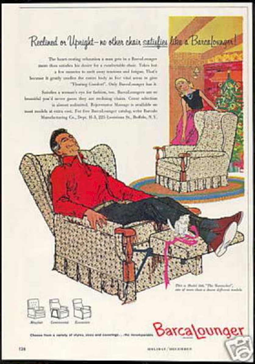 Barcalounger Recliner Chair Vintage Retro Advert Ads A4 Photo Print