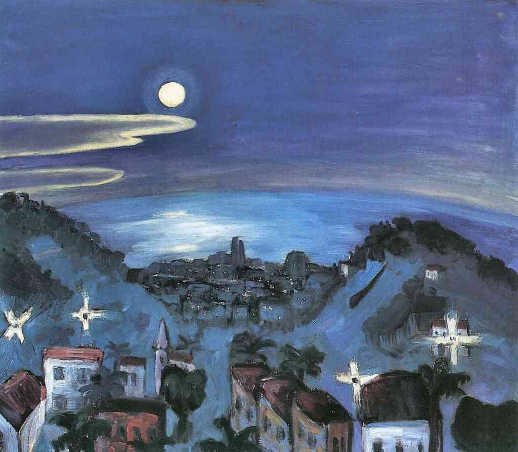Barcelona View Of The City Night Walter Gramatte Expressionism A4 Photo Print
