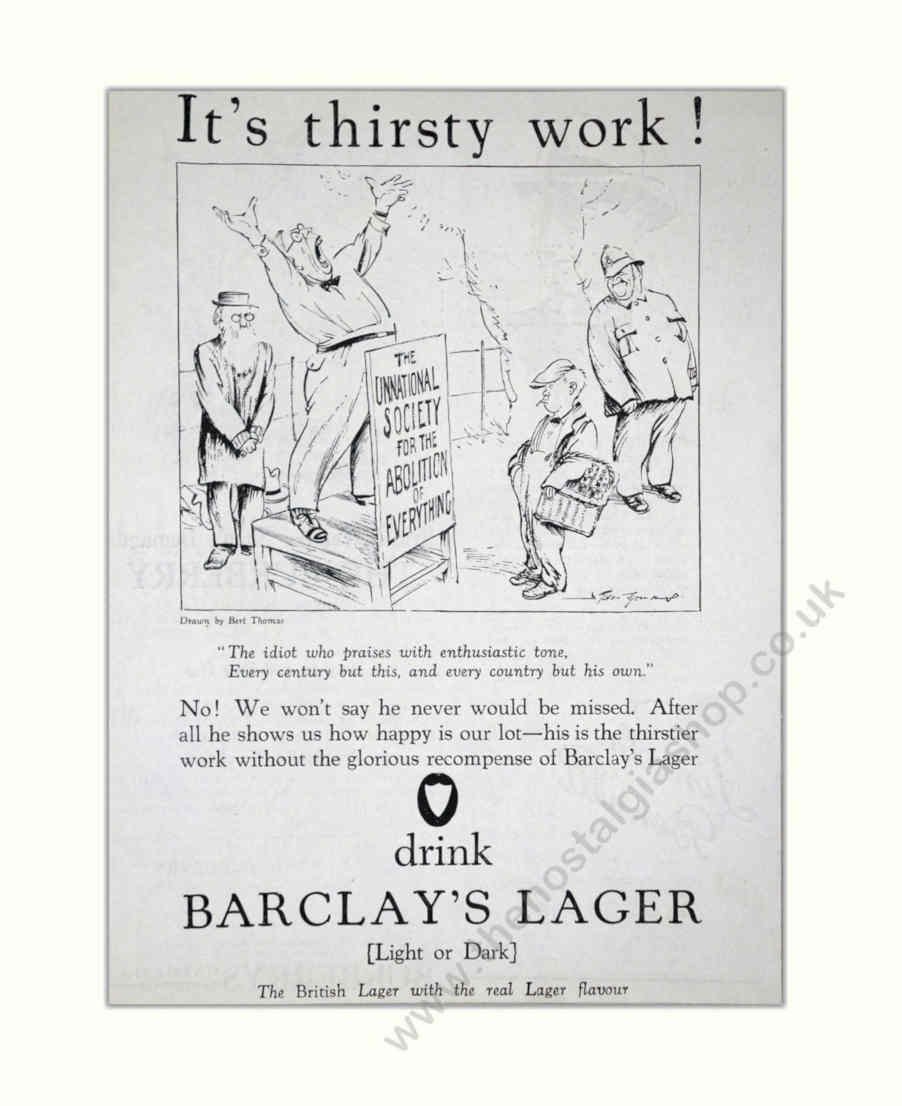 Barclays Lager Poster Vintage Retro Advert Poster A4 Photo Print
