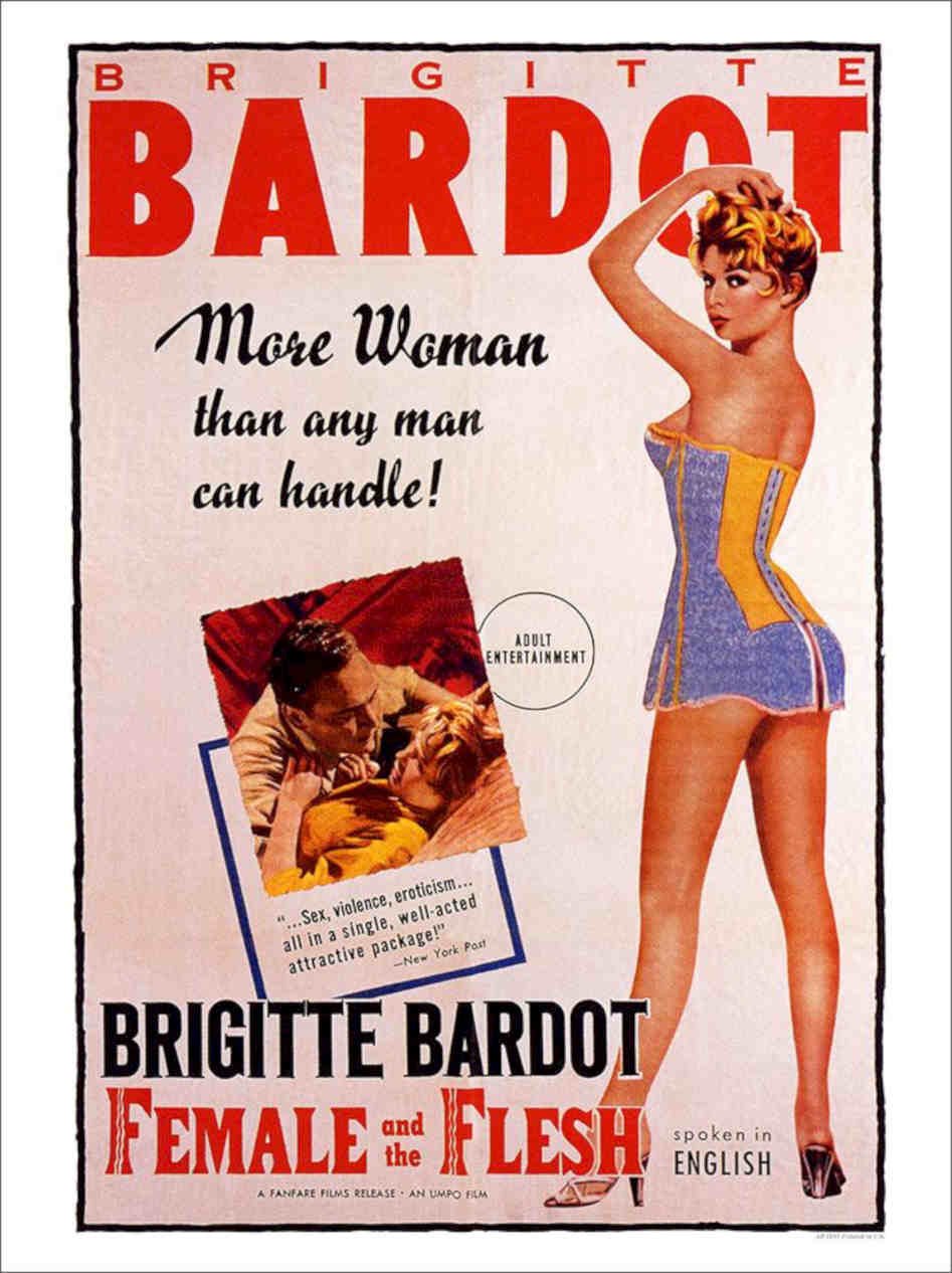 Bardot Female And The Flesh Movie Poster Vintage Retro Advert Poster A4 Photo P