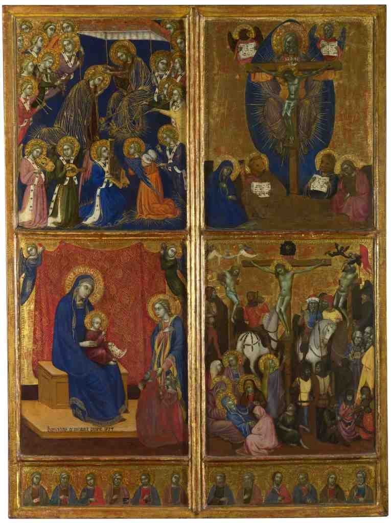 Barnaba da Modena Scenes of the Virgin; The Trinity; The Crucifixion A4 Photo Print