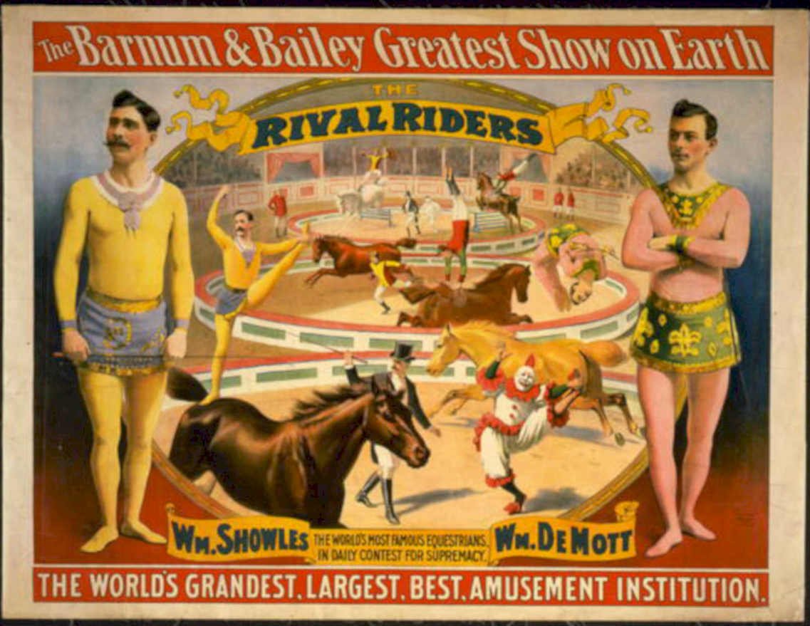 Barnum Rival Riders Vintage Retro Advert Poster A4 Photo Print