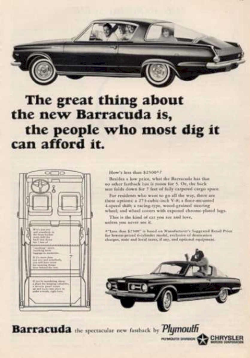 Barracuda Coupe Classic Vintage Retro Advert Ads A4 Photo Print
