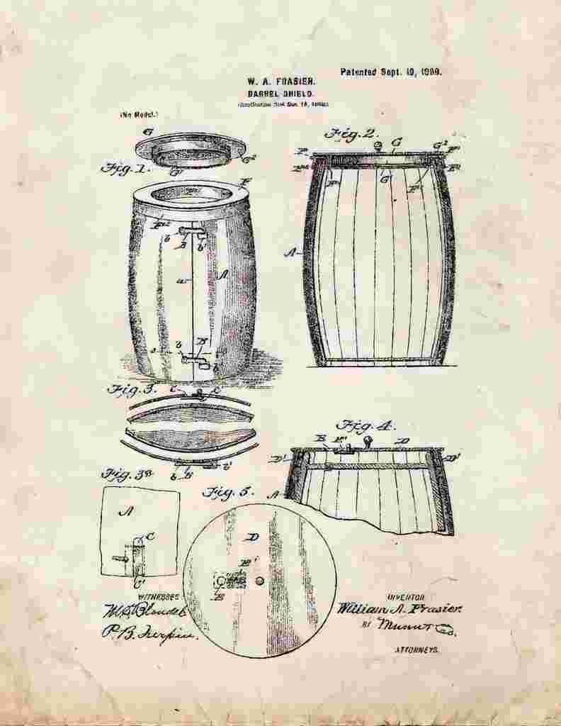 Barrel shield Patent Print 1899 A4 Photo Print