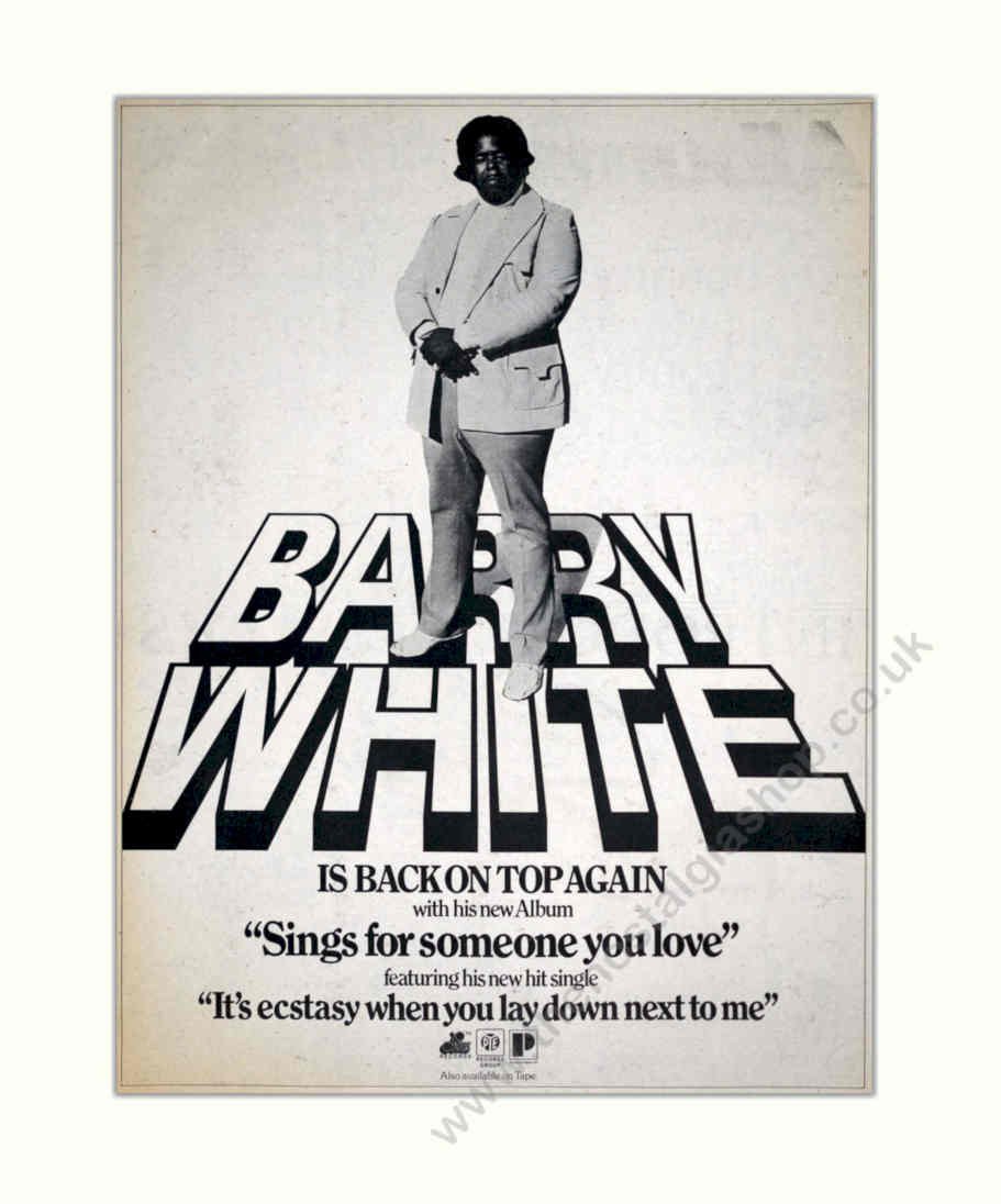 Barry White Album Vintage Retro Advert Poster A4 Photo Print