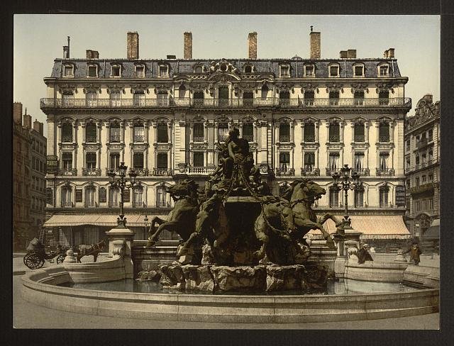 Bartholdi Fountain Lyons Vintage A4 Photo Print