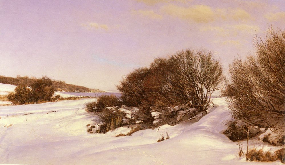 Bartholin La Cour Janus Andreas Winter Near The Lake Art A4 Photo Print