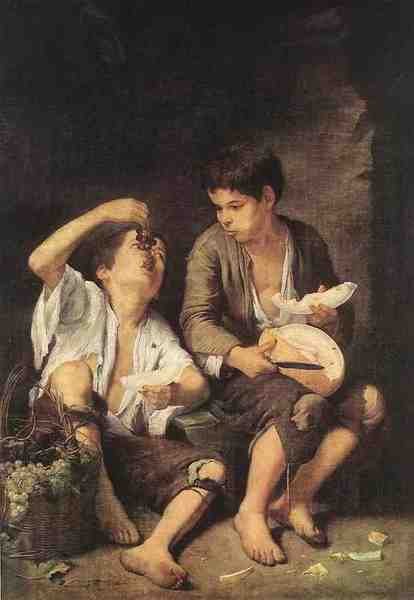 Bartolome Esteban Murillo Boys Eating Fruit Grape And Melon Eaters A4 Photo Print