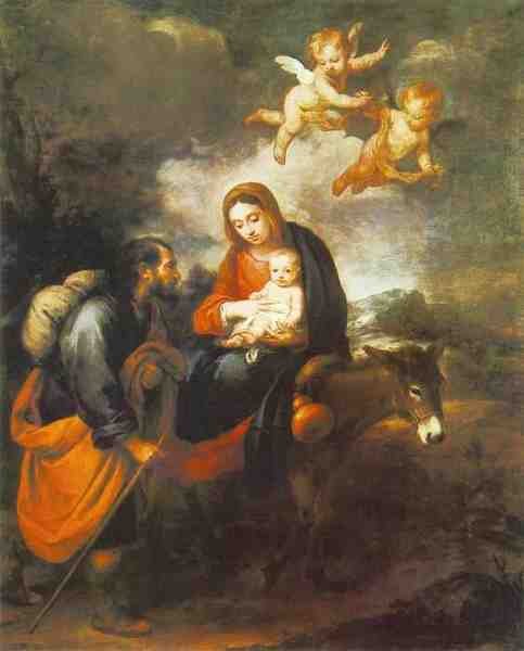 Bartolome Esteban Murillo Flight Into Egypt A4 Photo Print