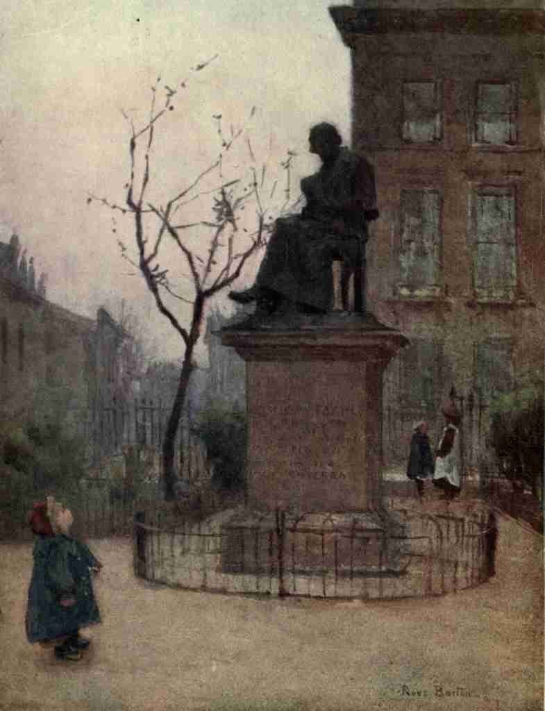 Barton Rose 1856 1929 Familiar London 1904 Statue of Thomas Carlyle A4 Photo Print