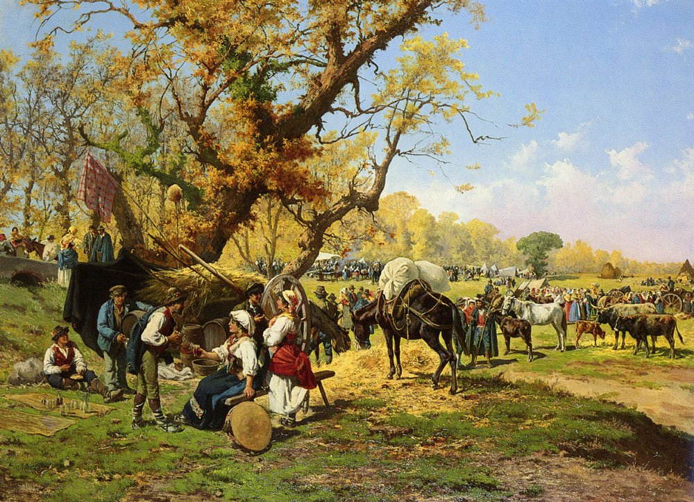 Barucci Pietro The Horse Fair Art A4 Photo Print