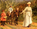 Barwell John A Donkey Ride Along A Woodland Path Art A4 Photo Print
