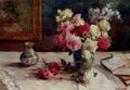 Barzanti Licinio Roses A Vase And Some Books On A Table Art A4 Photo Print