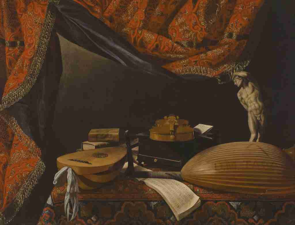 Baschenis Evaristo 1617 1677 Still life with Musical Instruments 1650 A4 Photo Print