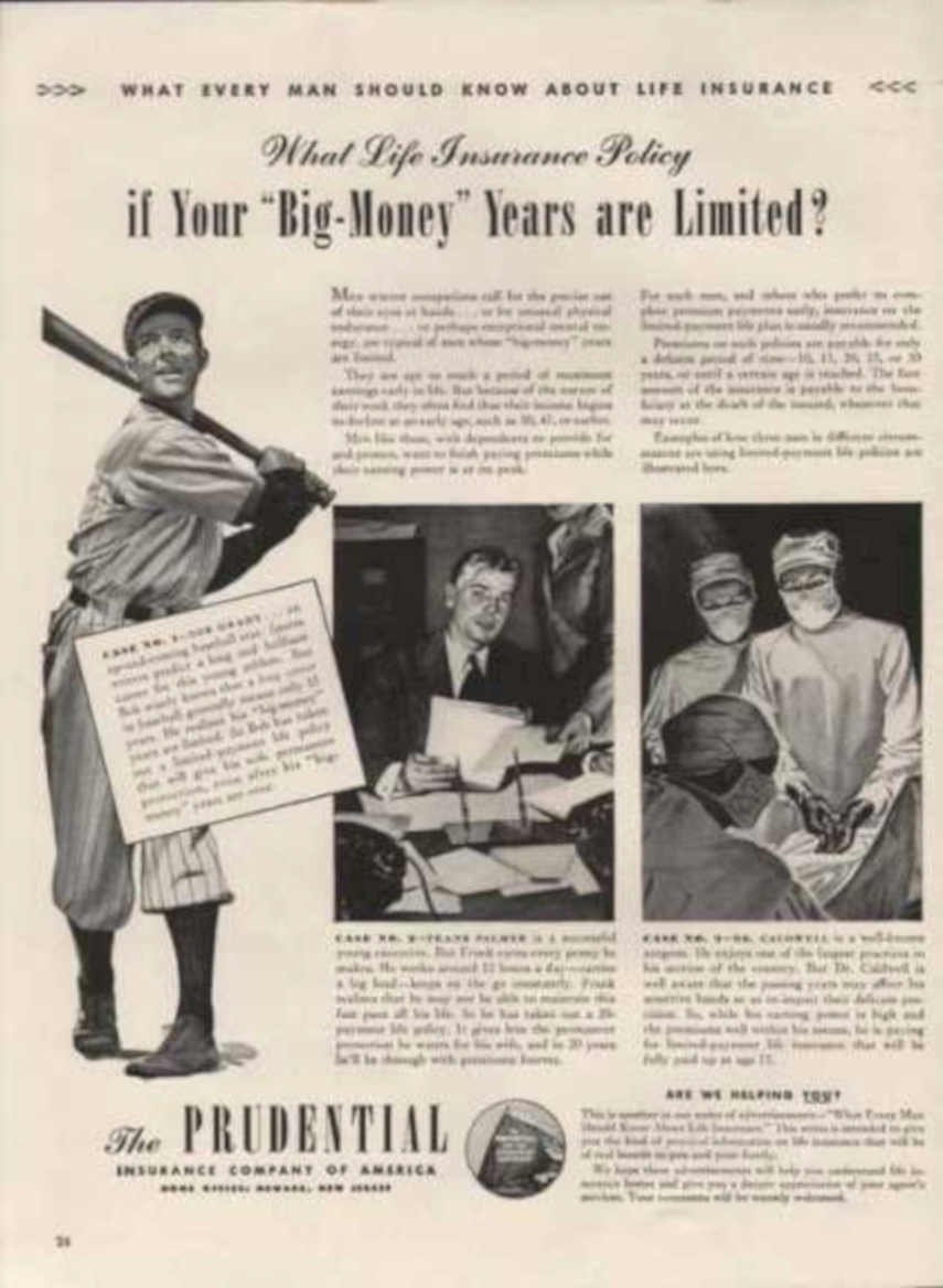Baseball Insurance Office Vintage Retro Advert Ads A4 Photo Print