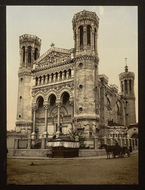 Basilica Fourviere main entrance Lyons Vintage A4 Photo Print