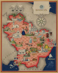 Basilicata Map Vintage Vintage Retro Advert Poster A4 Photo Print