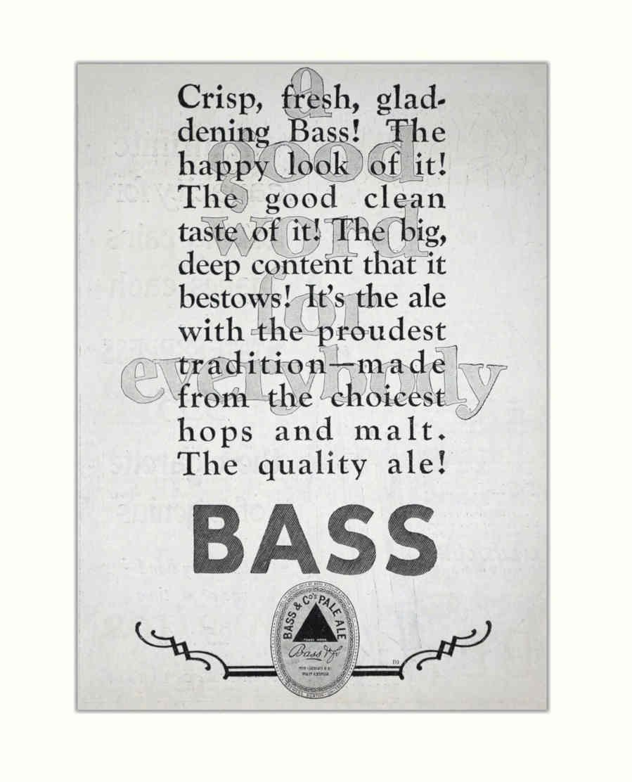 Bass Ale 1930s Vintage Retro Advert Poster A4 Photo Print