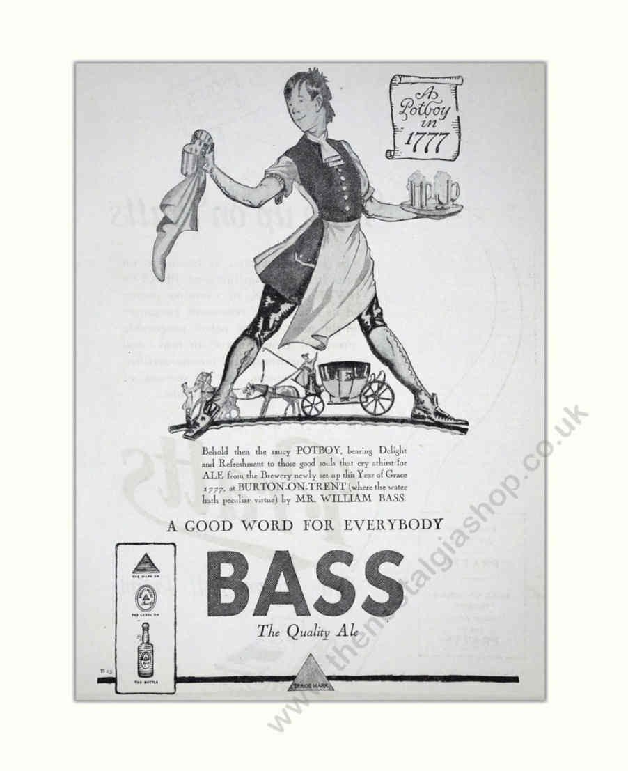 Bass Potboy Ale Vintage Retro Advert Poster A4 Photo Print