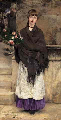 Bastien Lepage Marchande de Fleurs a Londres 1882 A4 Photo Print