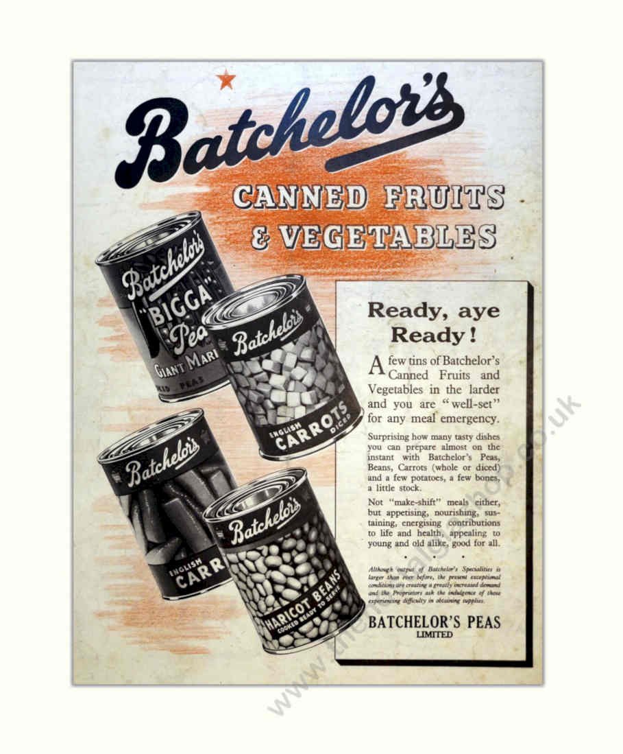 Batchers Canned Goods Vintage Retro Advert Poster A4 Photo Print
