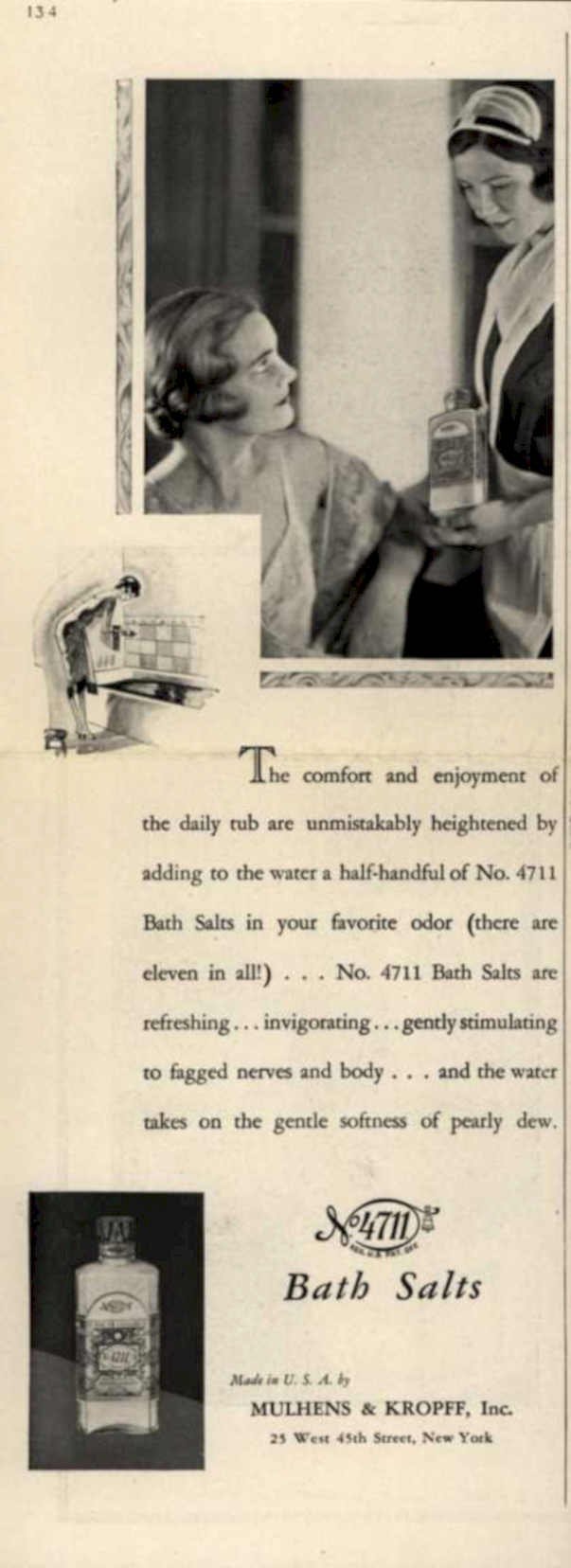 Bath Salts Mulhens Vintage Retro Advert Ads A4 Photo Print