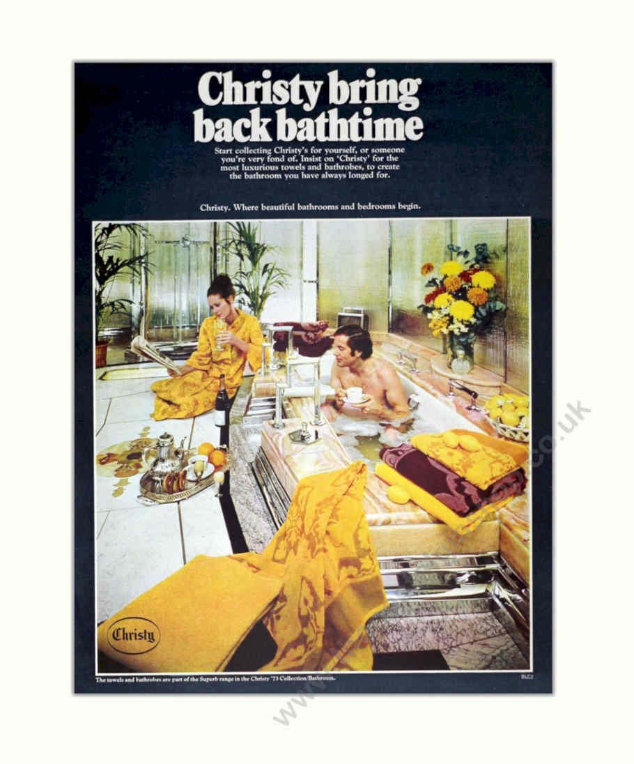 Bath Time Towels Vintage Retro Advert Poster A4 Photo Print