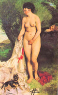Bather With A Terrier A4 Photo Print