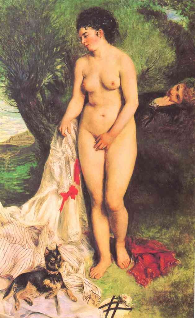 Bather With A Terrier A4 Photo Print