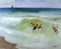 Bathers In The Sea A4 Photo Print