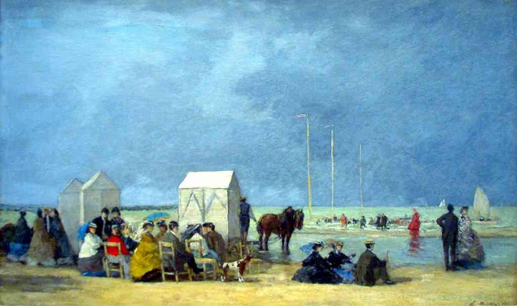 Bathing Time At Deauville Boudin Impressionism A4 Photo Print