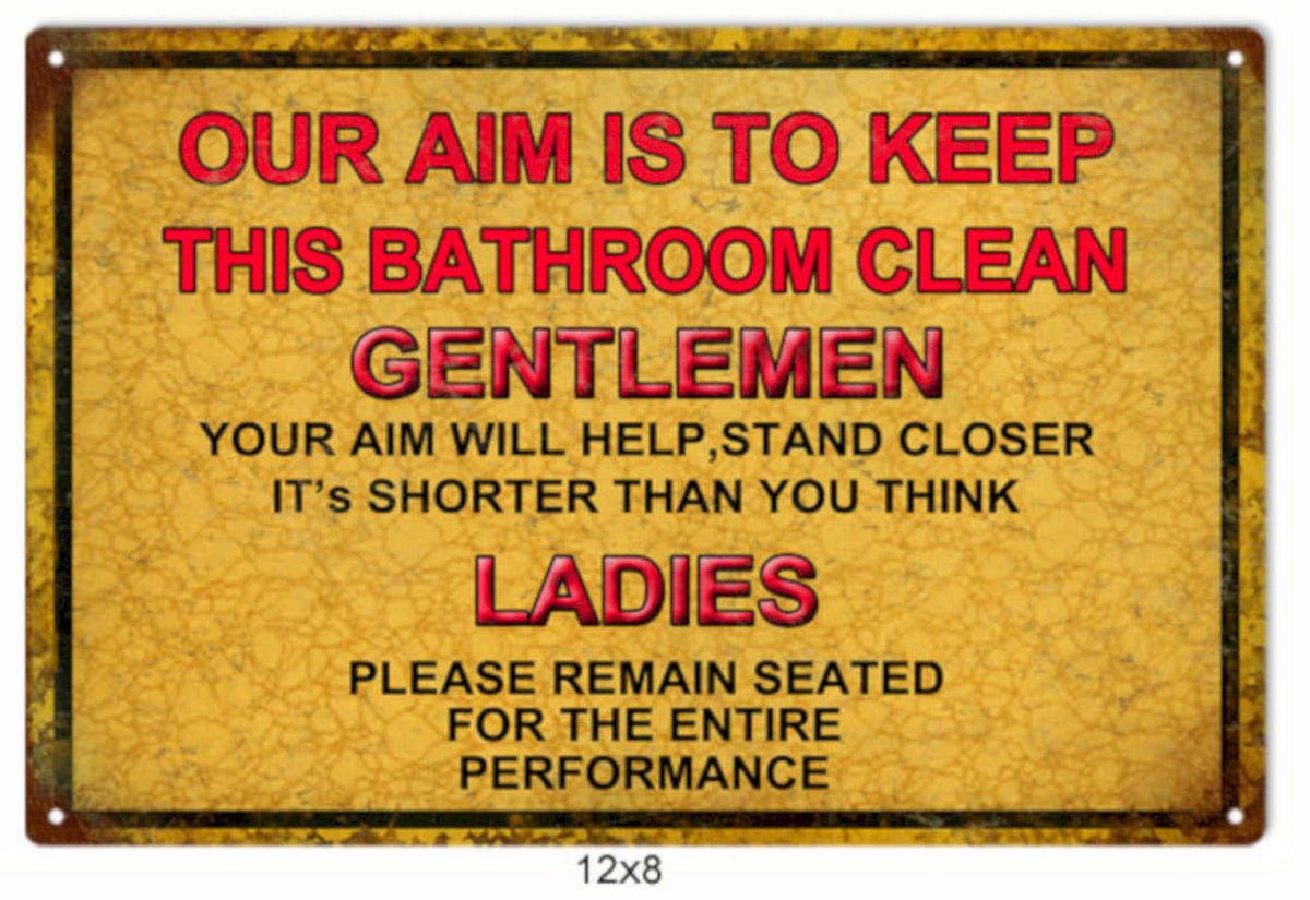 Bathroom Sign Rustic Vintage Retro Advert Ads A4 Photo Print