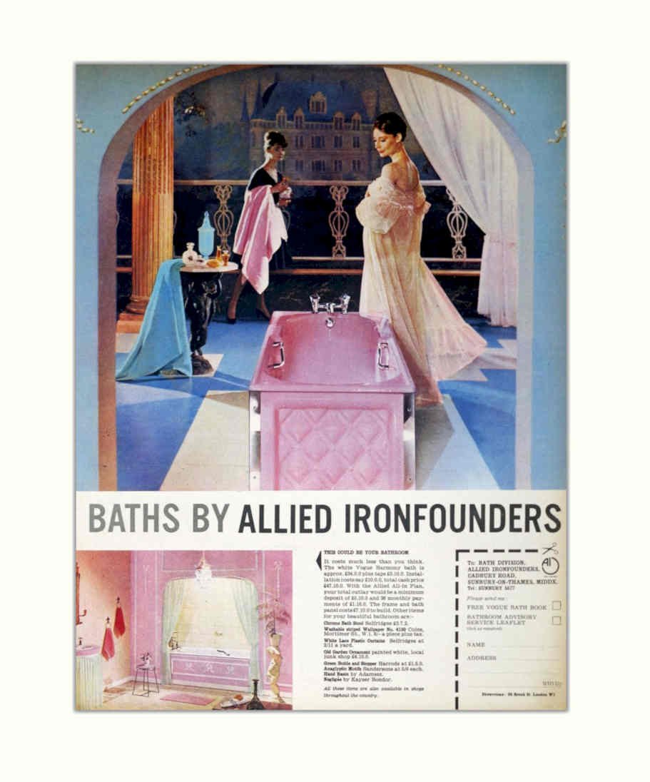 Baths Vanity Allied Vintage Retro Advert Poster A4 Photo Print