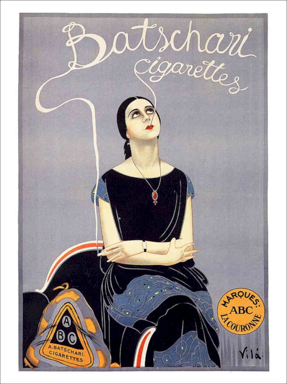 Batschari Cigarettes Emilio Vila 1925 Vintage Retro Advert Poster A4 Photo Prin