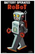 Battery Operated Robot Vintage Retro Advert Ads A4 Photo Print