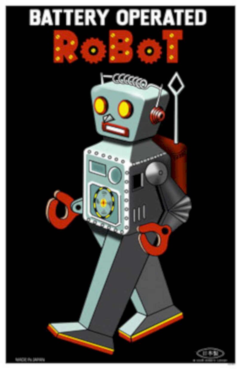 Battery Operated Robot Vintage Retro Advert Ads A4 Photo Print