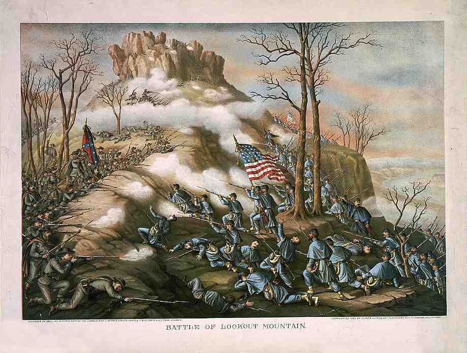Battle Lookout Mountain Vintage A4 Photo Print
