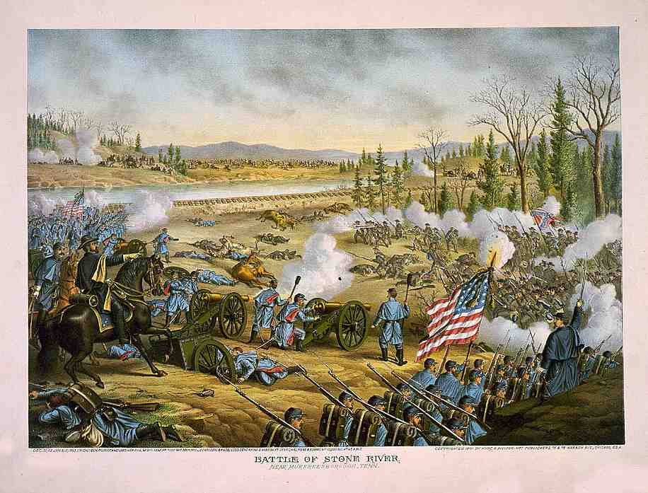 Battle Stone River Vintage A4 Photo Print