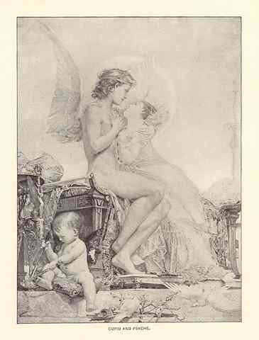 Baudry Paul Cupid and Psyche 1892 A4 Photo Print