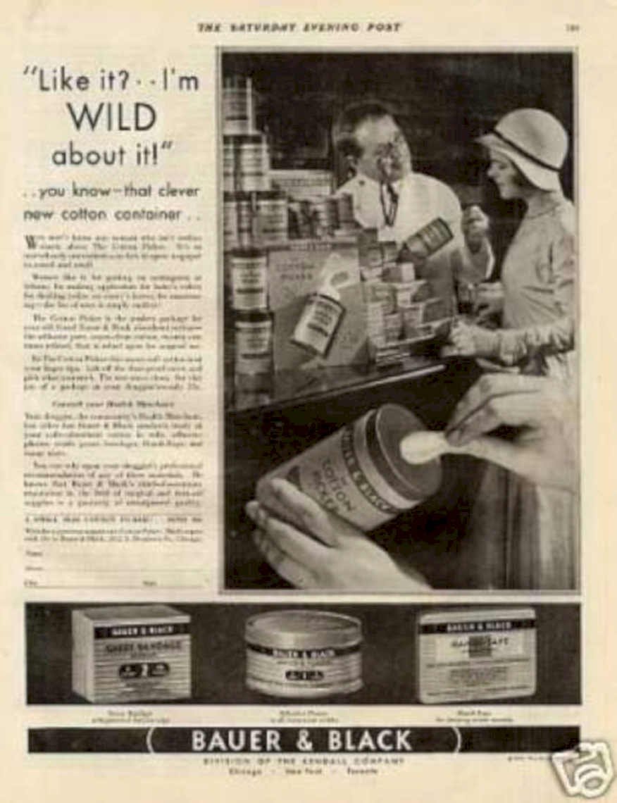 Bauer Black Cotton Vintage Retro Advert Ads A4 Photo Print